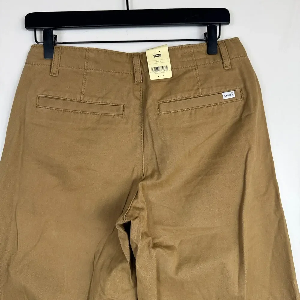 New Levi's Premium XL Chinos Wide Leg Baggy Pants Tan - 26x31 26W 31L